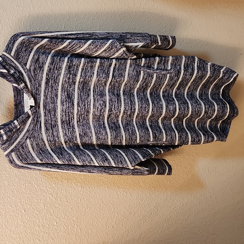 Cute blue and white stripes pullover hoodie
